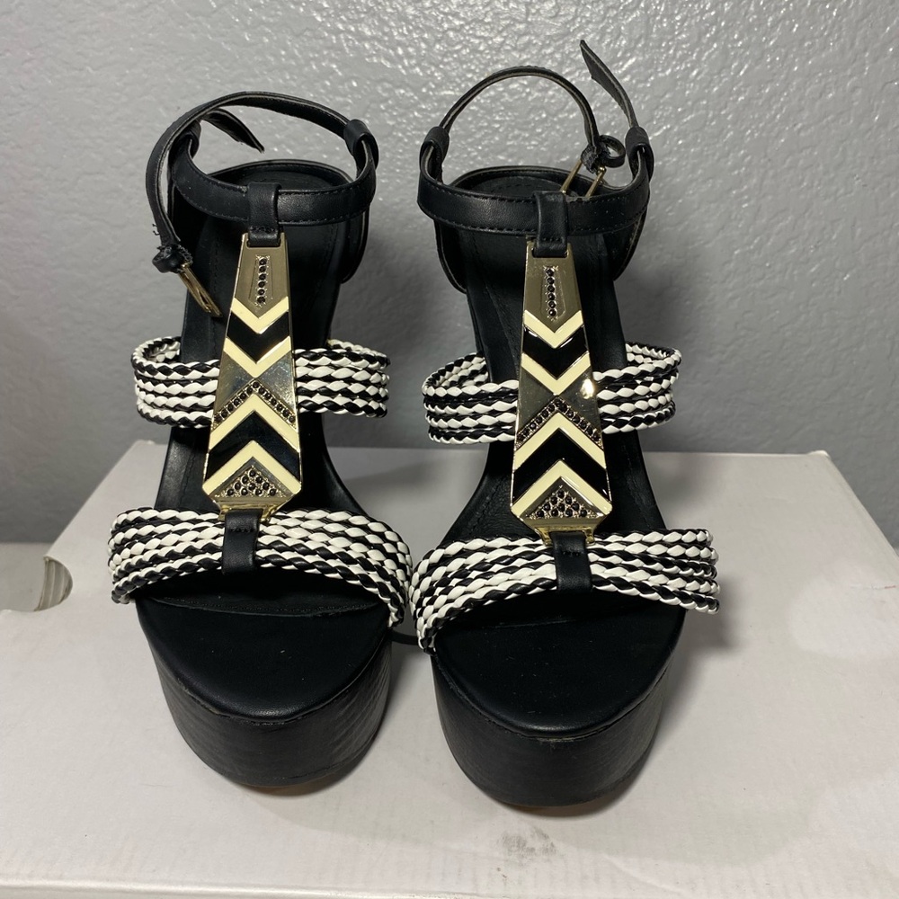 Aldo Black and White Platform Sandals size 8 new